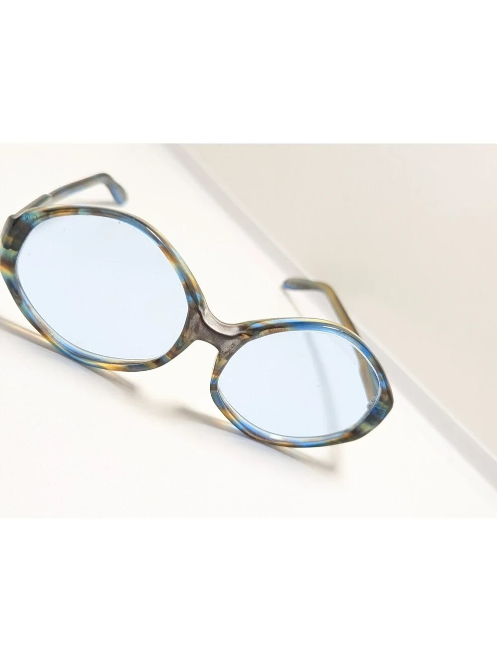 Vintage Retro Light Blue Classic Multicolor Geometrical Fashion Sunglasses